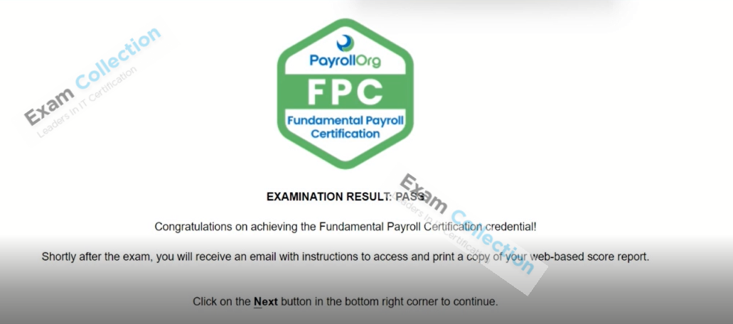 Passed score card for American Planning Association certification 1