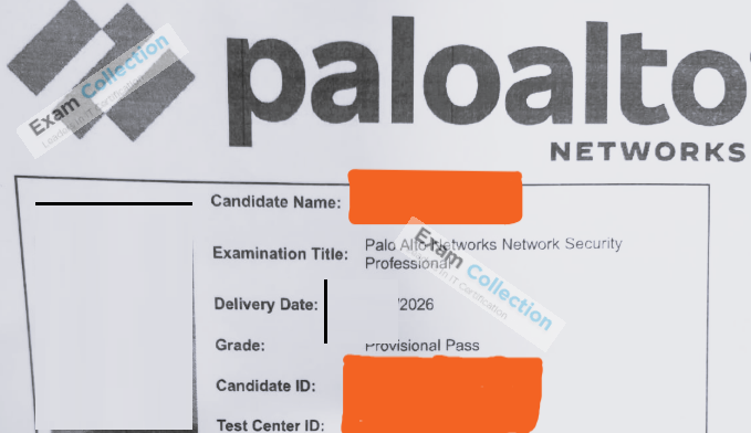 Passed score card for Network Security Administrator certification 2