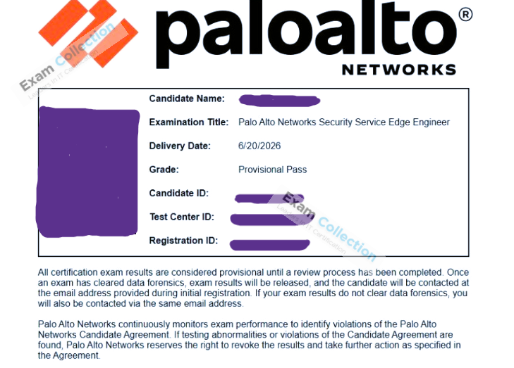 Passed score card for Network Security Administrator certification 3