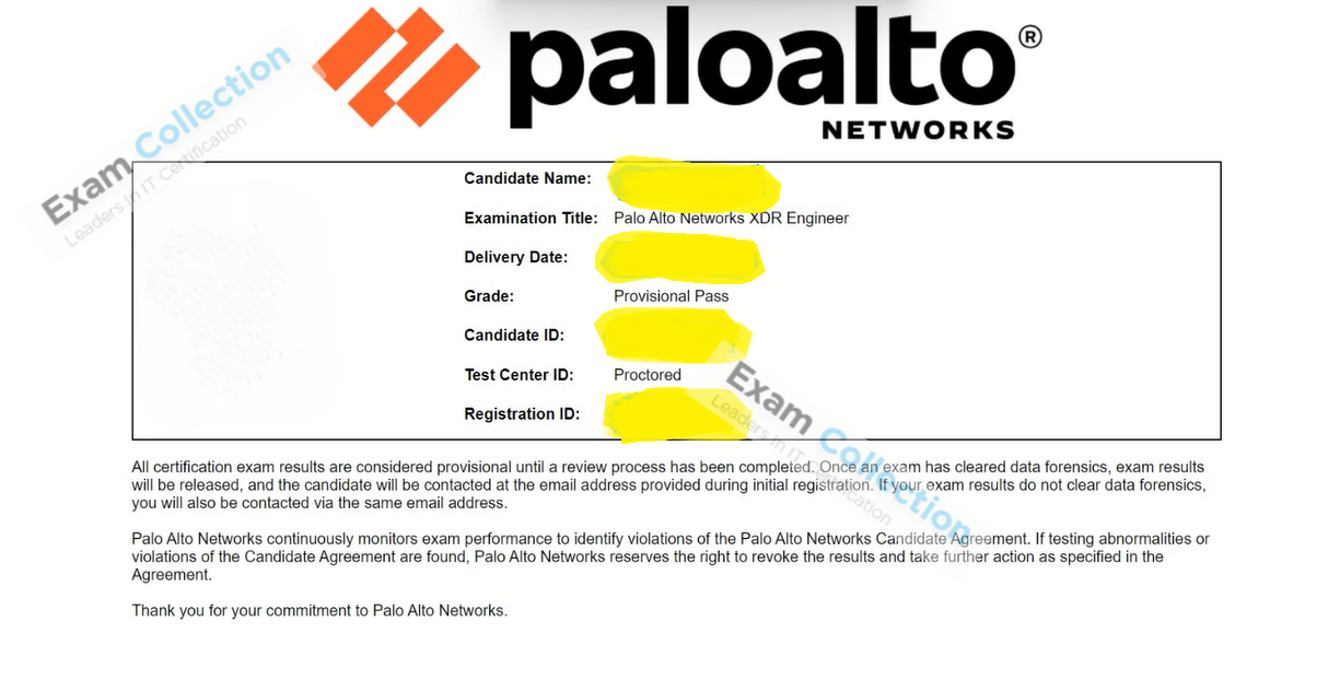 Passed score card for Security Operations certification 1